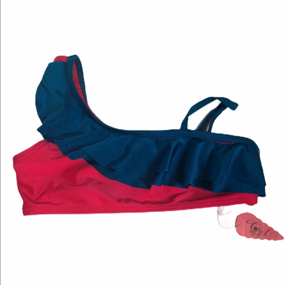 Coral Tropics by Apollo swimwear bikini top